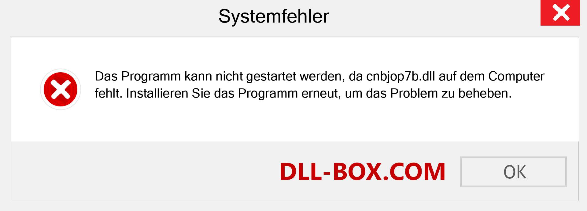 cnbjop7b.dll-Datei fehlt?. Download für Windows 7, 8, 10 - Fix cnbjop7b dll Missing Error unter Windows, Fotos, Bildern