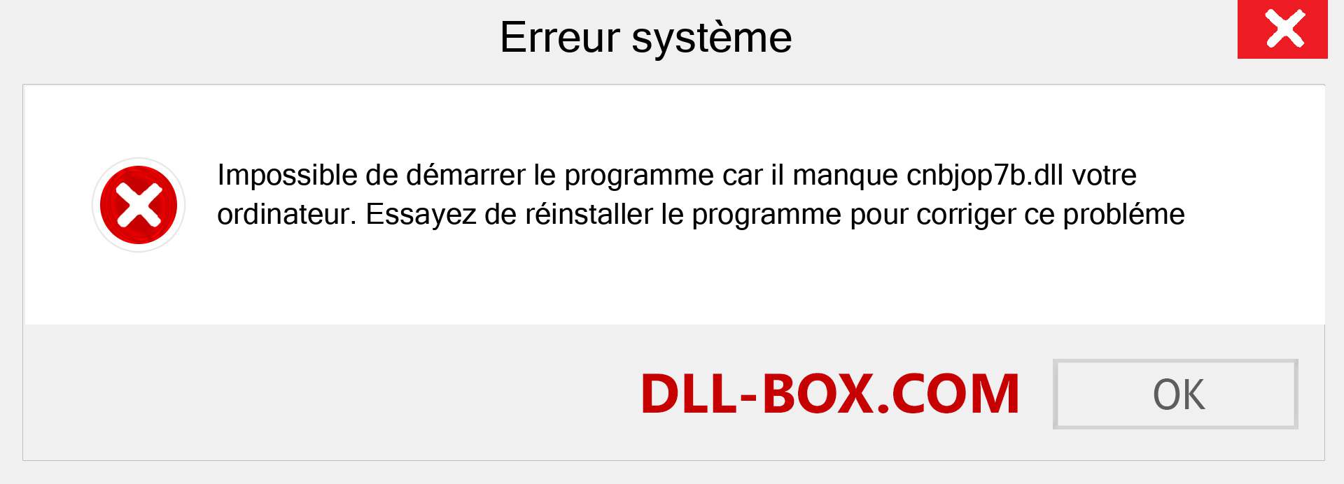 Le fichier cnbjop7b.dll est manquant ?. Télécharger pour Windows 7, 8, 10 - Correction de l'erreur manquante cnbjop7b dll sur Windows, photos, images